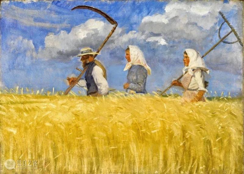 秋日的光  纯灰艺术 秋日 丹麦 画家 Anna Ancher 室内 渔民 妇女 儿童 日常生活 崇真艺客