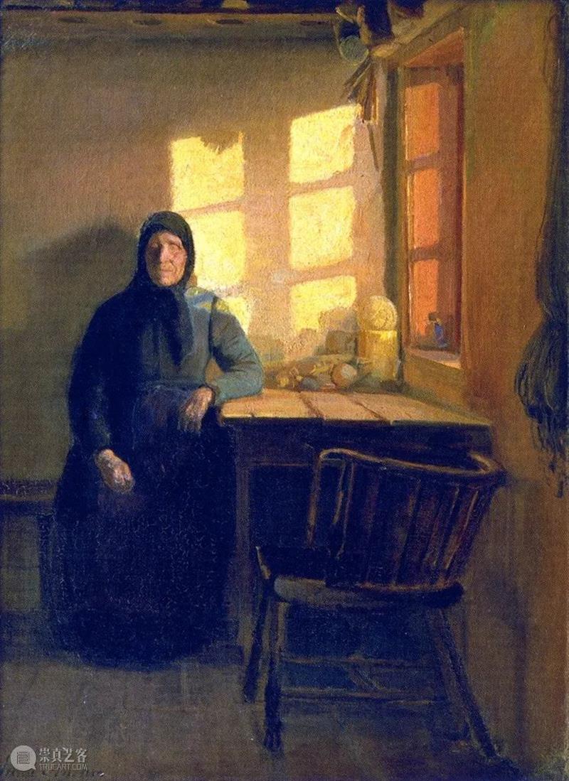 秋日的光  纯灰艺术 秋日 丹麦 画家 Anna Ancher 室内 渔民 妇女 儿童 日常生活 崇真艺客