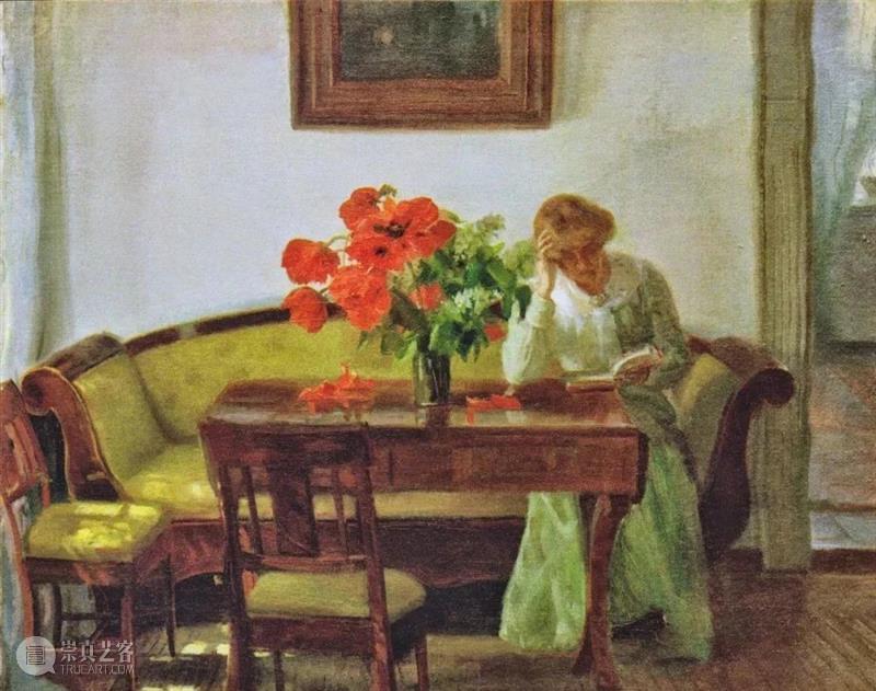 秋日的光  纯灰艺术 秋日 丹麦 画家 Anna Ancher 室内 渔民 妇女 儿童 日常生活 崇真艺客