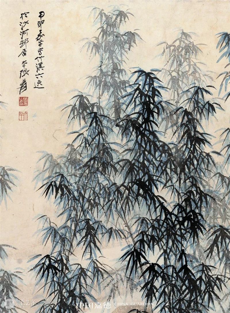 诗思骀荡六人组：张大千《竹溪六逸图》丨中国嘉德2021秋拍 艺术财经 中国嘉德 张大千 竹溪六逸图 中国 诗思 嘉德 六人组 竹溪六逸 设色纸本甲申 cmRMB 题识 崇真艺客