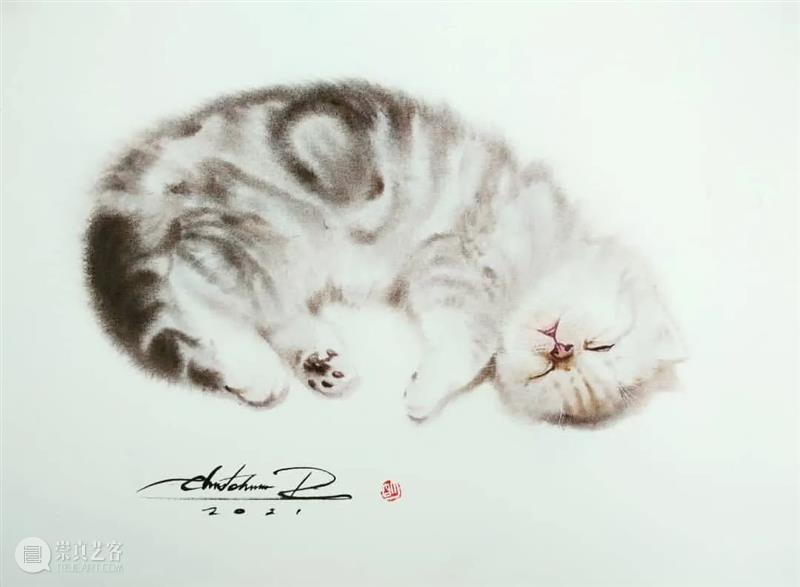 用水墨画的方式打开猫咪画像，居然意外的好看哦 ~ 水墨画 方式 猫咪 画像 END 崇真艺客