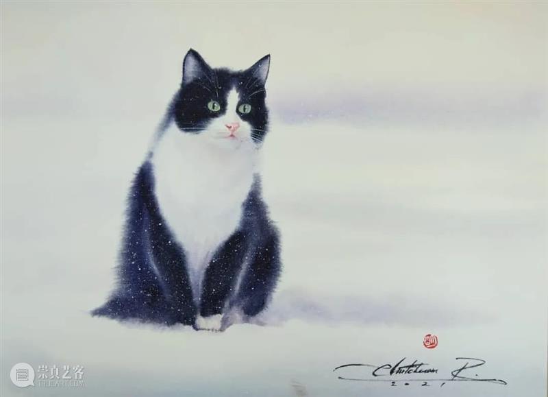 用水墨画的方式打开猫咪画像，居然意外的好看哦 ~ 水墨画 方式 猫咪 画像 END 崇真艺客