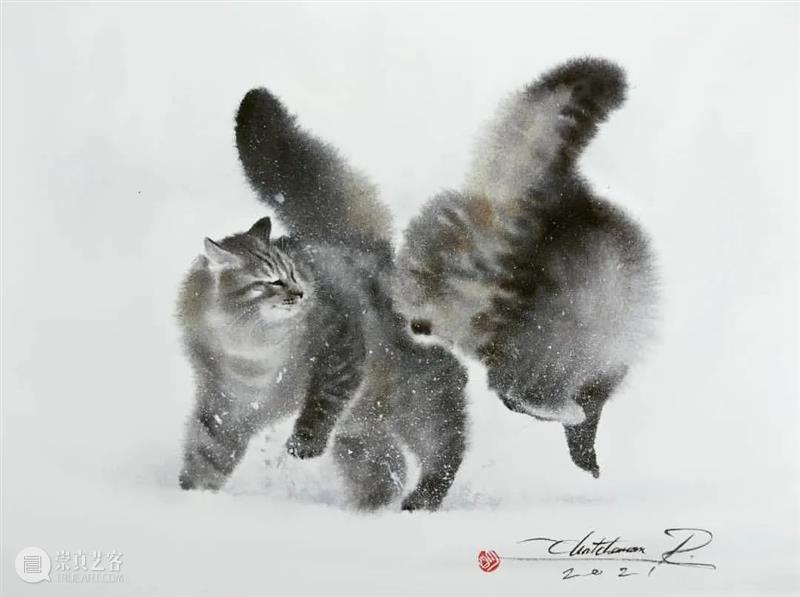 用水墨画的方式打开猫咪画像，居然意外的好看哦 ~ 水墨画 方式 猫咪 画像 END 崇真艺客