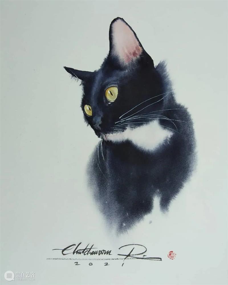 用水墨画的方式打开猫咪画像，居然意外的好看哦 ~ 水墨画 方式 猫咪 画像 END 崇真艺客