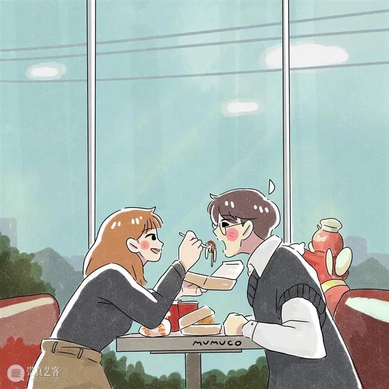 双向奔赴的爱情太甜了 爱情 菲律宾 插画师@mumuco 线条 配色 恋人 点滴 样子 温馨 作品 崇真艺客