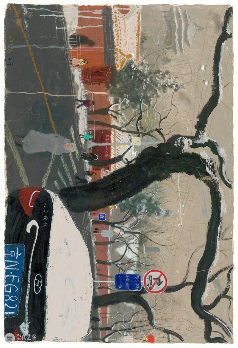 今日立冬@大雪 大雪 雪景 丙烯 油画棒 纸本 东交民巷 角楼 马路 阿城 品色 崇真艺客