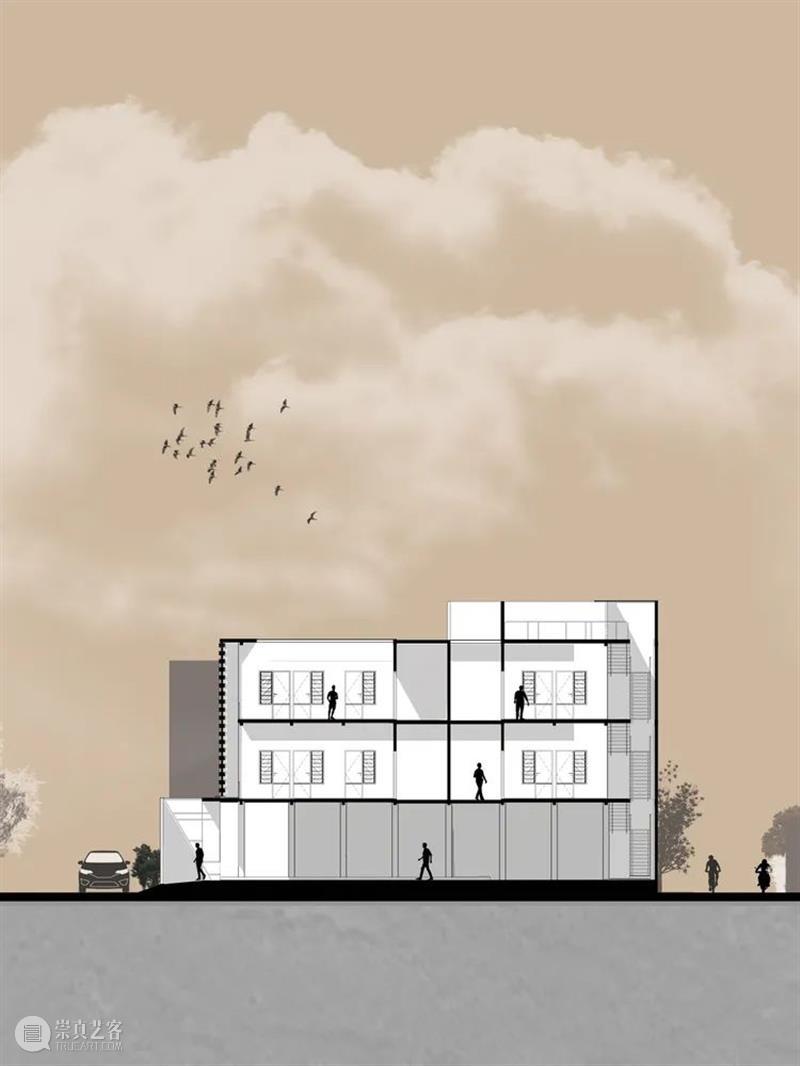 随机铺砖，二元宿舍 / AndyrahmanArchitect 宿舍 Hasan二元 部分 事物 物品 寄宿公寓 建筑 业主 外观 公寓 崇真艺客
