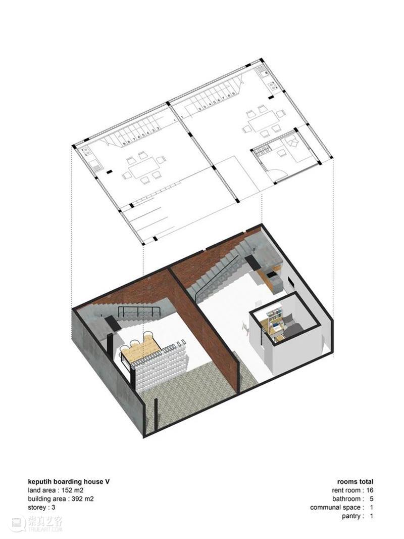 随机铺砖，二元宿舍 / AndyrahmanArchitect 宿舍 Hasan二元 部分 事物 物品 寄宿公寓 建筑 业主 外观 公寓 崇真艺客