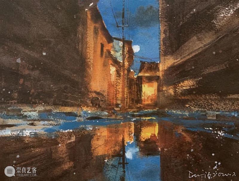 水色氛围里的暮色 水色 氛围 暮色 高文杰 老头 行头 LOFTER 水彩 画师 腾讯 崇真艺客