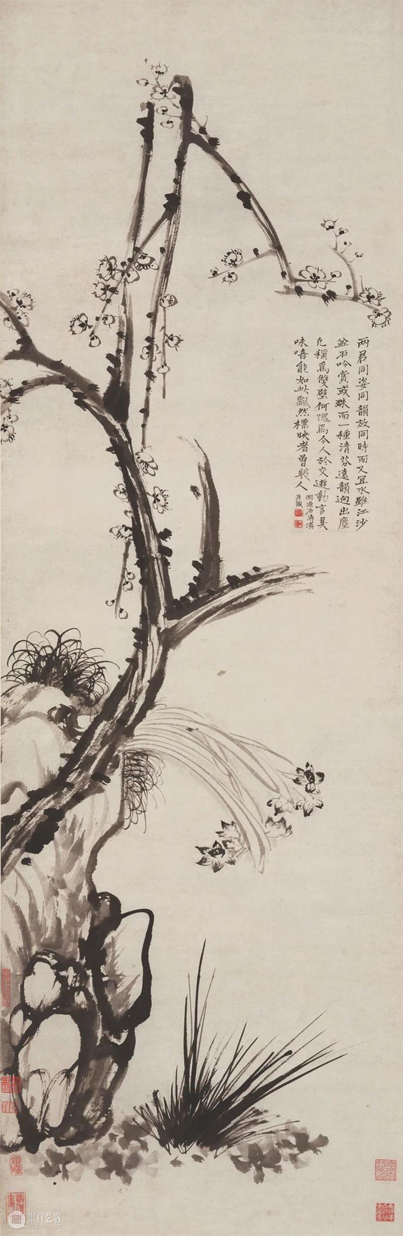 北京保利2021秋拍丨物遇其主 画获知音——石涛《梅石水仙》 石涛 梅石水仙 知音 北京保利 丨物 局部 Lot 石水仙 水墨 纸本 崇真艺客