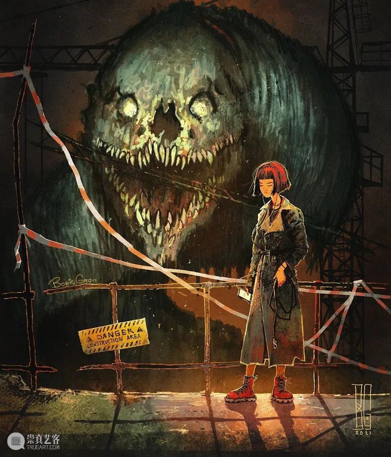 孤独游走的骷髅人 ​ 骷髅人 乌克兰 插画师 Boris 题材 艺术 作品 骷髅 特色 画面 崇真艺客