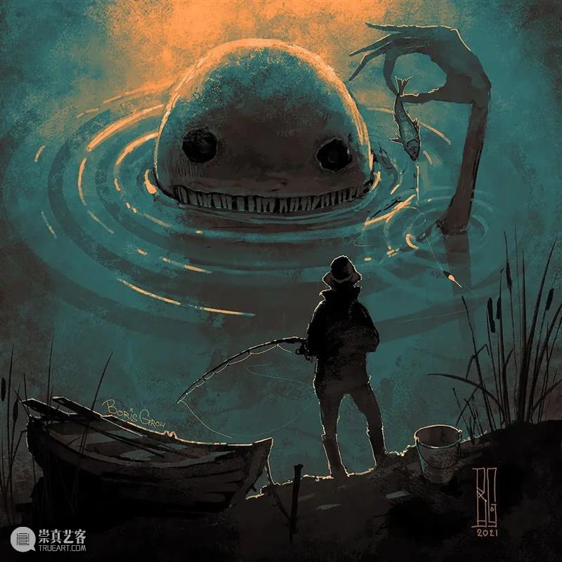 孤独游走的骷髅人 ​ 骷髅人 乌克兰 插画师 Boris 题材 艺术 作品 骷髅 特色 画面 崇真艺客
