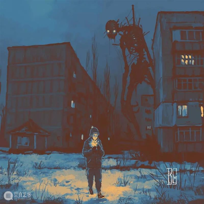 孤独游走的骷髅人 ​ 骷髅人 乌克兰 插画师 Boris 题材 艺术 作品 骷髅 特色 画面 崇真艺客