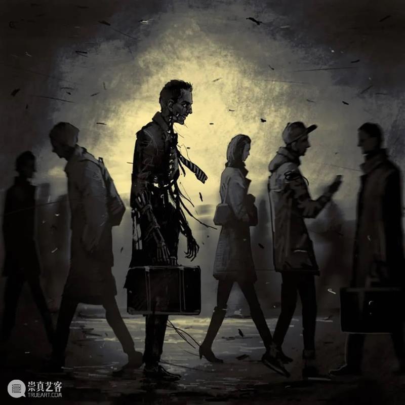 孤独游走的骷髅人 ​ 骷髅人 乌克兰 插画师 Boris 题材 艺术 作品 骷髅 特色 画面 崇真艺客