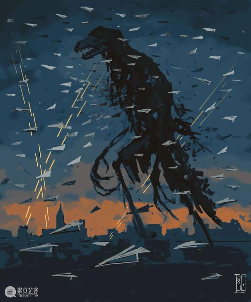 孤独游走的骷髅人 ​ 骷髅人 乌克兰 插画师 Boris 题材 艺术 作品 骷髅 特色 画面 崇真艺客