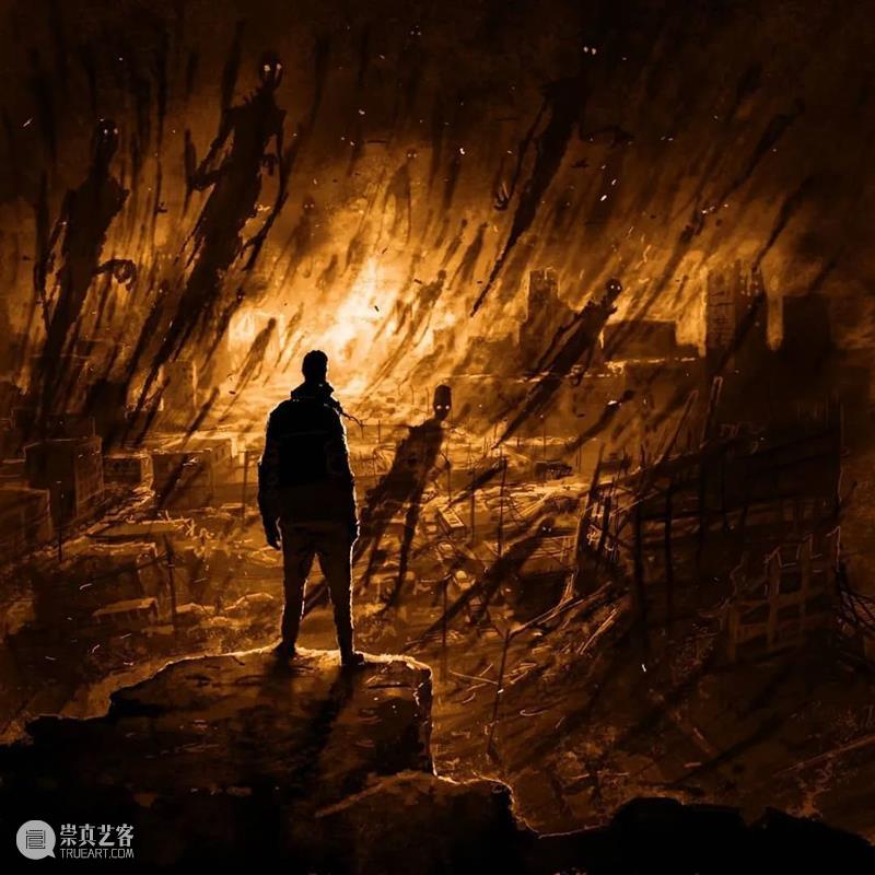 孤独游走的骷髅人 ​ 骷髅人 乌克兰 插画师 Boris 题材 艺术 作品 骷髅 特色 画面 崇真艺客