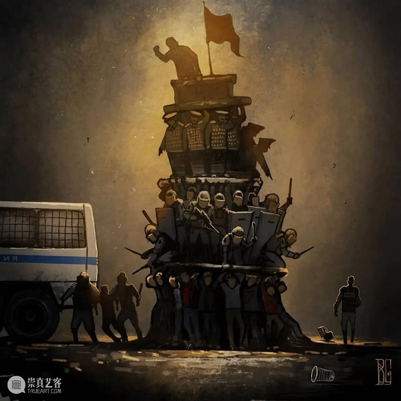 孤独游走的骷髅人 ​ 骷髅人 乌克兰 插画师 Boris 题材 艺术 作品 骷髅 特色 画面 崇真艺客