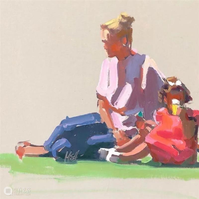 概括的笔触 笔触 美国 画家 Hicks 印象派 工作室 室外 场景 画布 光影 崇真艺客