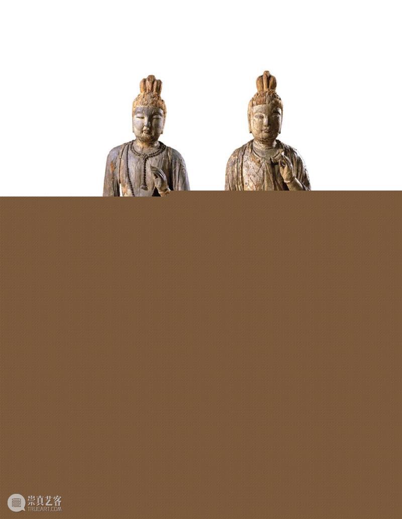 天价成交的造像：五代/北宋 木雕菩萨立像一对 北宋 造像 天价 木雕菩萨立像 香港 佳士得 ldp 木雕 菩萨 观音菩萨 崇真艺客