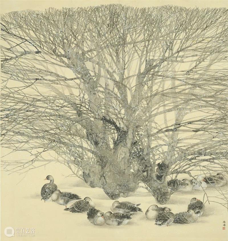 小雪｜浙江美术馆“馆藏节气” 小雪 浙江美术馆 节气 霜鬓 雪之韵 国画 顾扬 崇真艺客