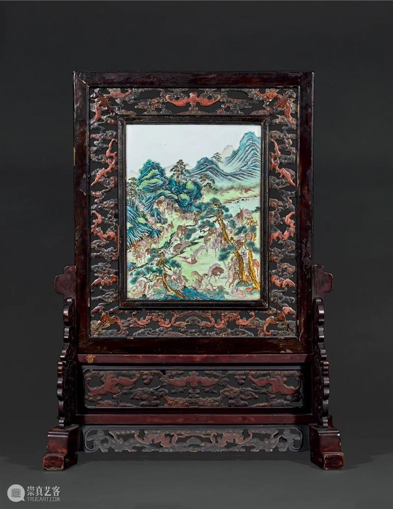 诚轩21秋拍·瓷器工艺品丨一体双面皆精彩：清乾隆粉彩百鹿图座屏 瓷器 工艺品 乾隆 粉彩 诚轩21秋 一体 双面 百鹿图座屏 时间 地点 崇真艺客