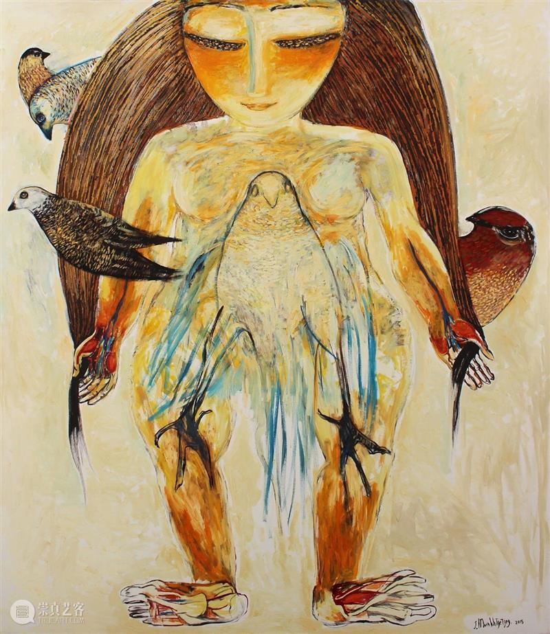 2021 NomadRelays|Munkhtsetseg Jalkhaajav: Healing and Protection Nomad Relays born Mongolia and Ulaanbaatar painting sculpture collage Shanghai 崇真艺客
