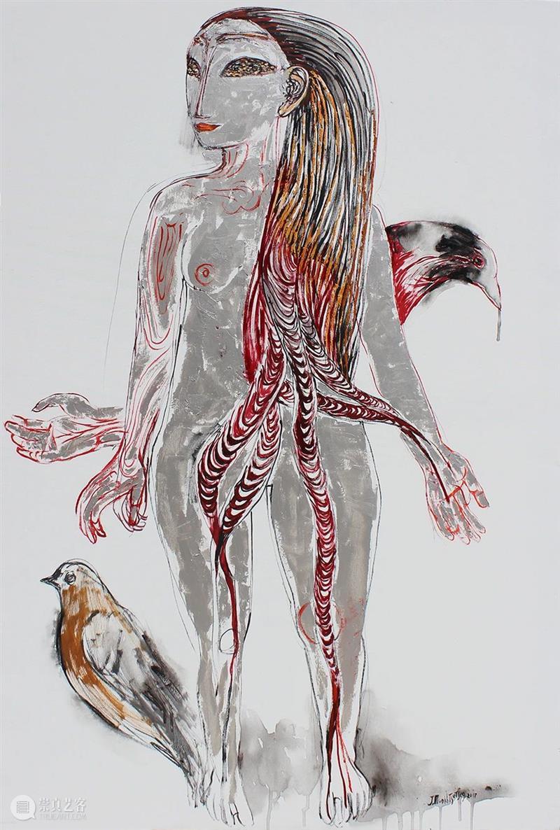 2021 NomadRelays|Munkhtsetseg Jalkhaajav: Healing and Protection Nomad Relays born Mongolia and Ulaanbaatar painting sculpture collage Shanghai 崇真艺客