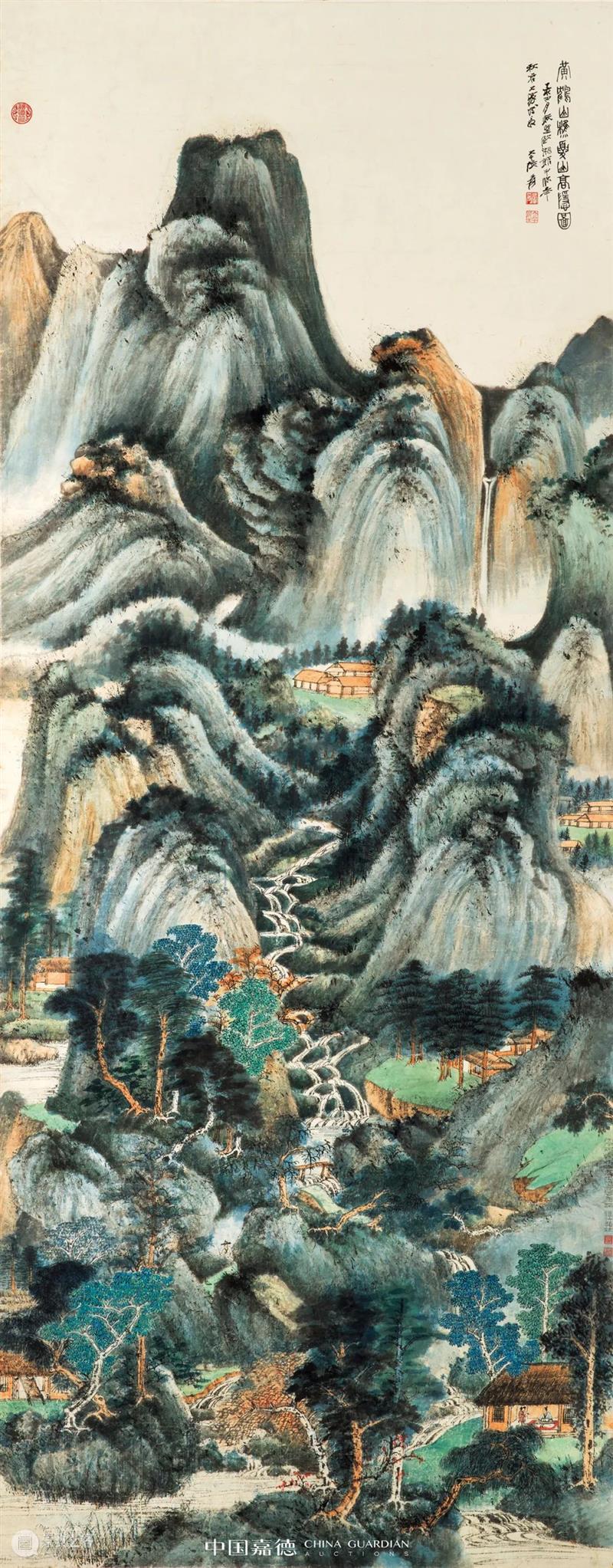 张大千《秋曦图》1.955亿元问鼎年度近现代书画之最，大观近现代总揽6.29亿元，各专场成交超90% 近现代 张大千 秋曦图 书画 大观 现代 专场 年度 大观夜场 拍品 崇真艺客