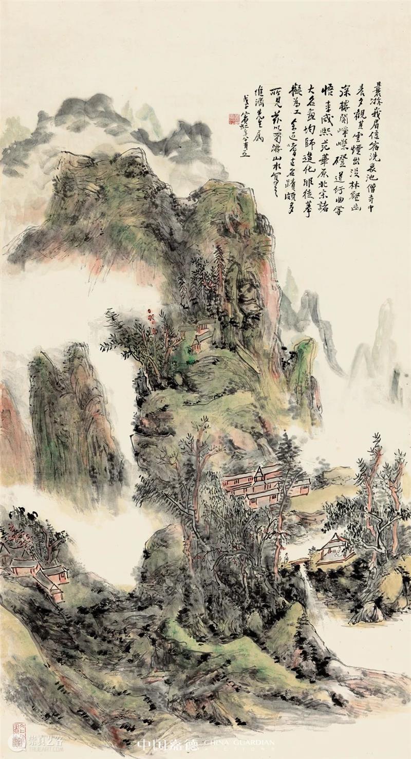 张大千《秋曦图》1.955亿元问鼎年度近现代书画之最，大观近现代总揽6.29亿元，各专场成交超90% 近现代 张大千 秋曦图 书画 大观 现代 专场 年度 大观夜场 拍品 崇真艺客