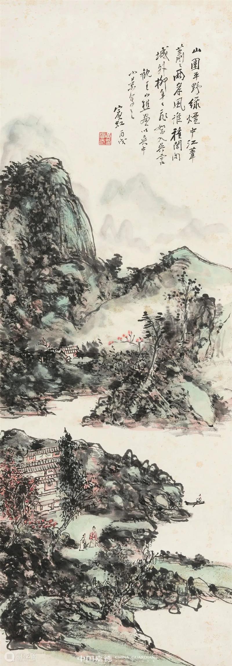 张大千《秋曦图》1.955亿元问鼎年度近现代书画之最，大观近现代总揽6.29亿元，各专场成交超90% 近现代 张大千 秋曦图 书画 大观 现代 专场 年度 大观夜场 拍品 崇真艺客