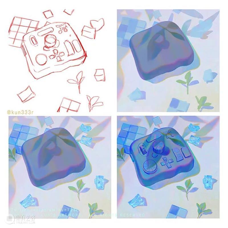 糖果色静物 静物 糖果色 @kun333r 梦幻 插画 风格 配色 一幅画 世界 作品 崇真艺客