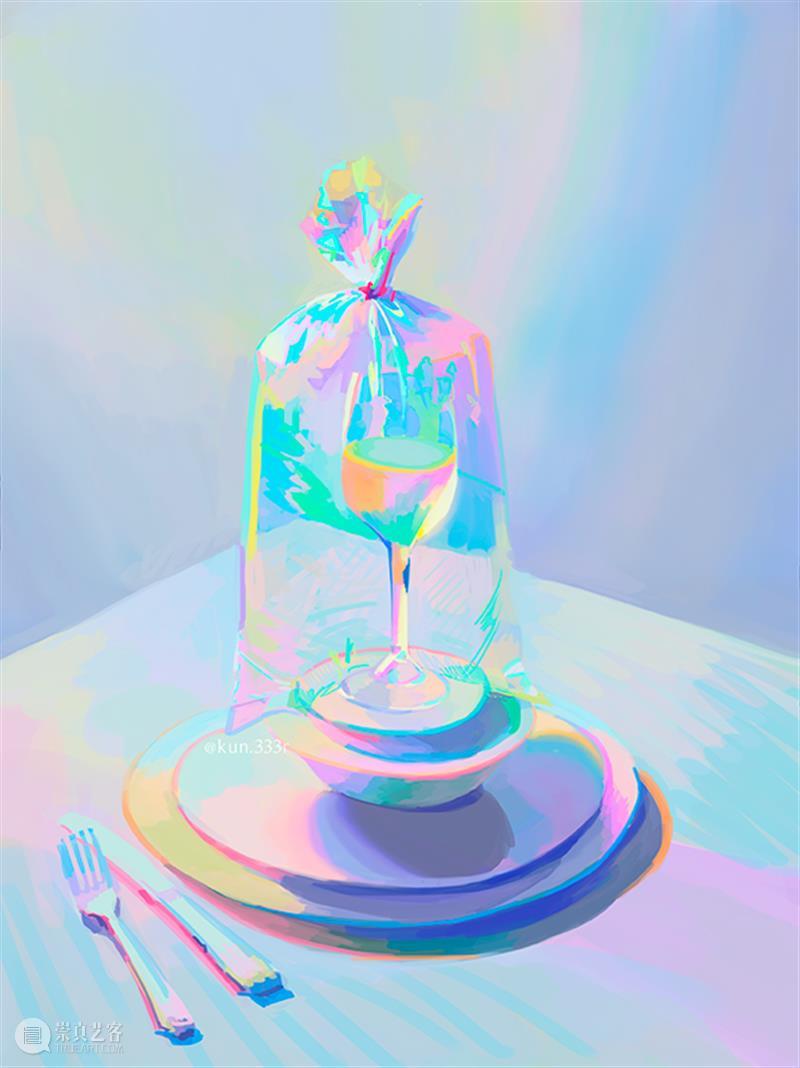 糖果色静物 静物 糖果色 @kun333r 梦幻 插画 风格 配色 一幅画 世界 作品 崇真艺客