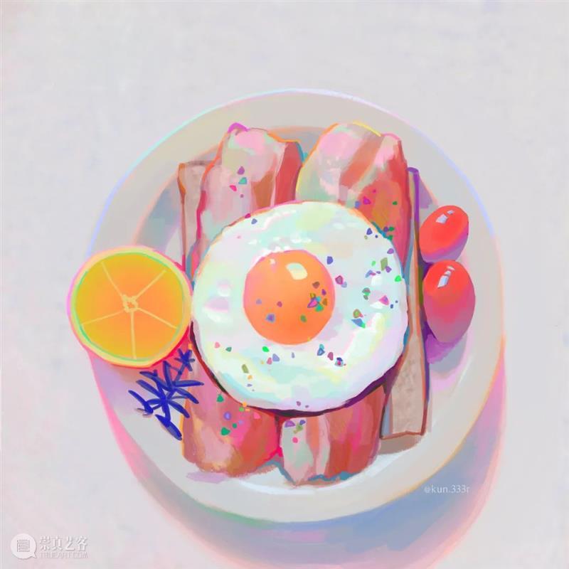 糖果色静物 静物 糖果色 @kun333r 梦幻 插画 风格 配色 一幅画 世界 作品 崇真艺客