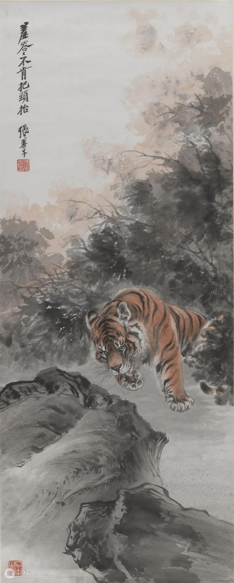 LONG寅年特别展出 | 张善孖《十二金钗图》 张善孖 十二金钗图 LONG 寅年 虎年 龙美术馆 西岸 展厅 观众 张善 崇真艺客
