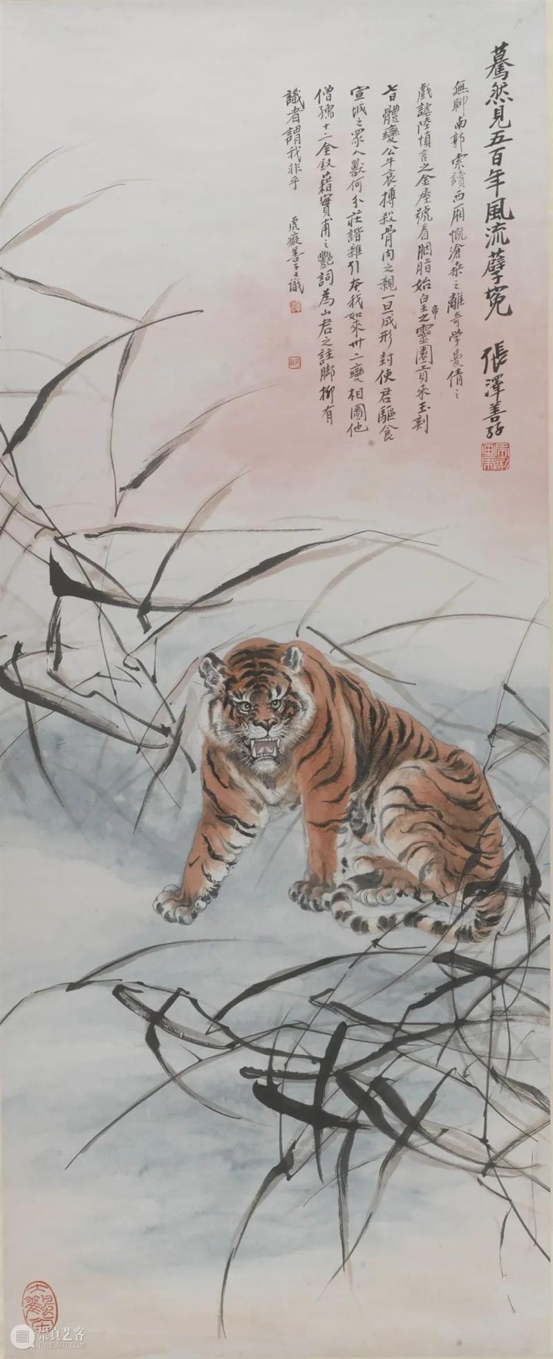 LONG寅年特别展出 | 张善孖《十二金钗图》 张善孖 十二金钗图 LONG 寅年 虎年 龙美术馆 西岸 展厅 观众 张善 崇真艺客