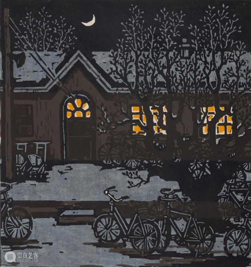 【中华艺术宫 | 轻悦读】力群《春夜》：寂静中透出热闹的氛围 力群 春夜 中华艺术宫 氛围 版画 上海美术馆 作品 农村公社 室外 场景 崇真艺客