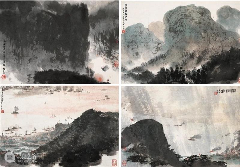 央视首次直播拍卖的创记录时刻—傅抱石《毛主席诗意册页》 傅抱石 毛主席诗意册页 央视 时刻 毛主席 诗意 册页 成交价 拍卖会 中贸圣佳 崇真艺客