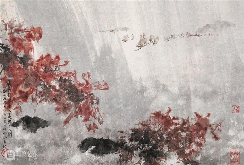 央视首次直播拍卖的创记录时刻—傅抱石《毛主席诗意册页》 傅抱石 毛主席诗意册页 央视 时刻 毛主席 诗意 册页 成交价 拍卖会 中贸圣佳 崇真艺客