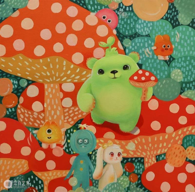 新展预告｜拥抱春日里的无限生机~新锐艺术家x萌芽熊 【春之萌芽】 联名展 新展 生机 新锐 艺术家 萌芽 送你一朵小粉花 油彩 丙烯 双眼 满目 崇真艺客
