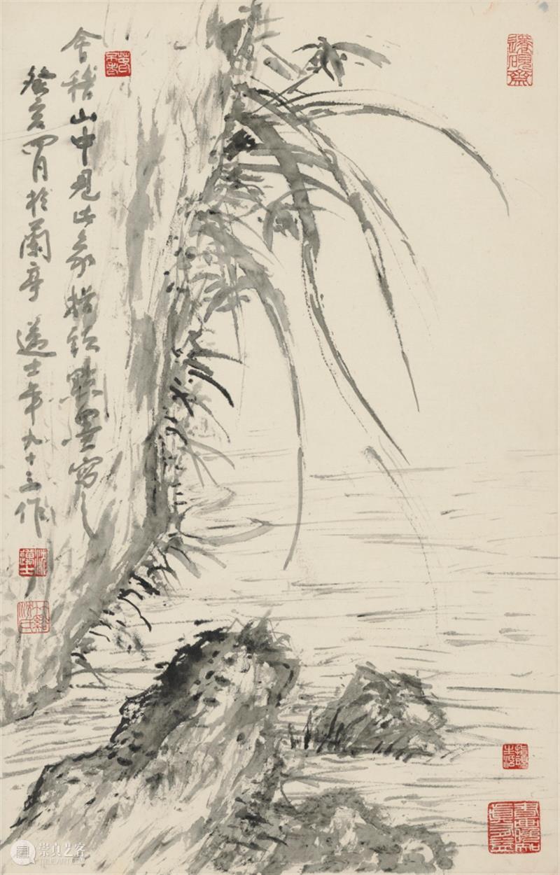 【中华艺术宫 | 轻悦读】沈迈士《指墨兰花》:一任自然 沈迈士 指墨兰花 中华艺术宫 中国 上海美术馆 画家 书法 笔意 文人 艺术 崇真艺客
