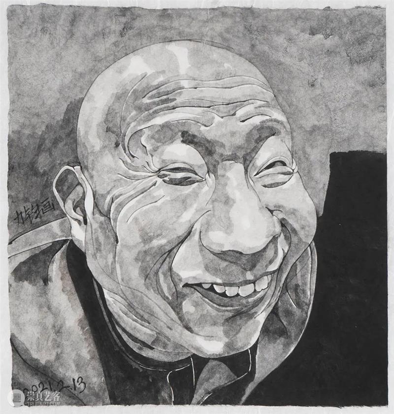 方力钧水墨展 | 方力钧作品中的肖像与水墨 崇真艺客