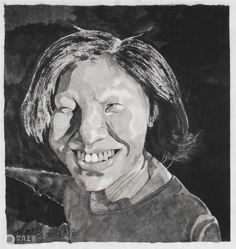 方力钧水墨展 | 方力钧作品中的肖像与水墨 崇真艺客
