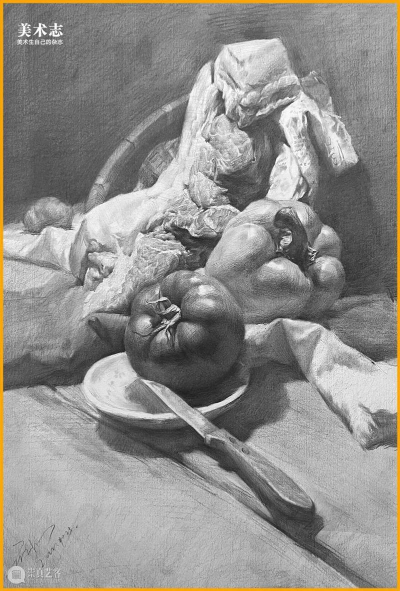 画静物，先学如何观察，再学如何概括！—— 曾祺素描静物欣赏 崇真艺客