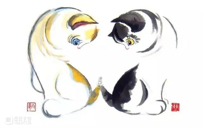 中国画猫第一人，他笔下的猫形神具备，可爱至极 ！ 崇真艺客