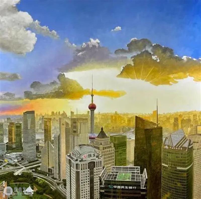 【中华艺术宫 | 每日一画】徐乔健《陆家嘴现代城市建筑群》 崇真艺客