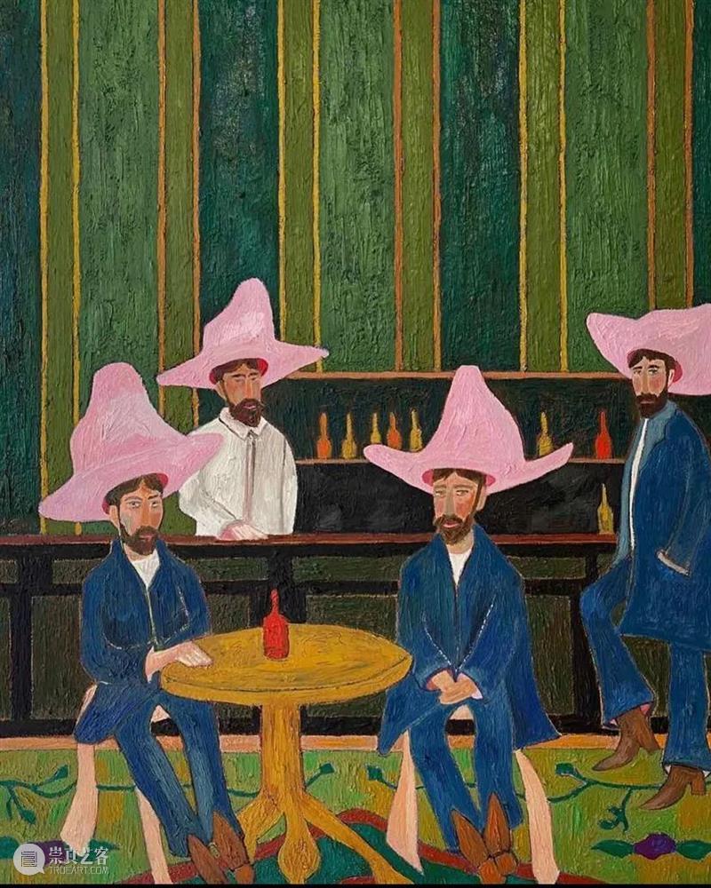 戴粉色帽子的西部牛仔 崇真艺客