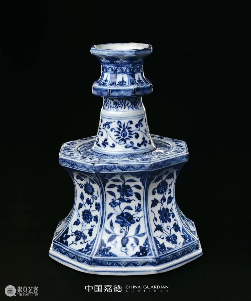 明宣德 青花折枝花卉八方烛台丨中国嘉德30周年精品回顾 崇真艺客