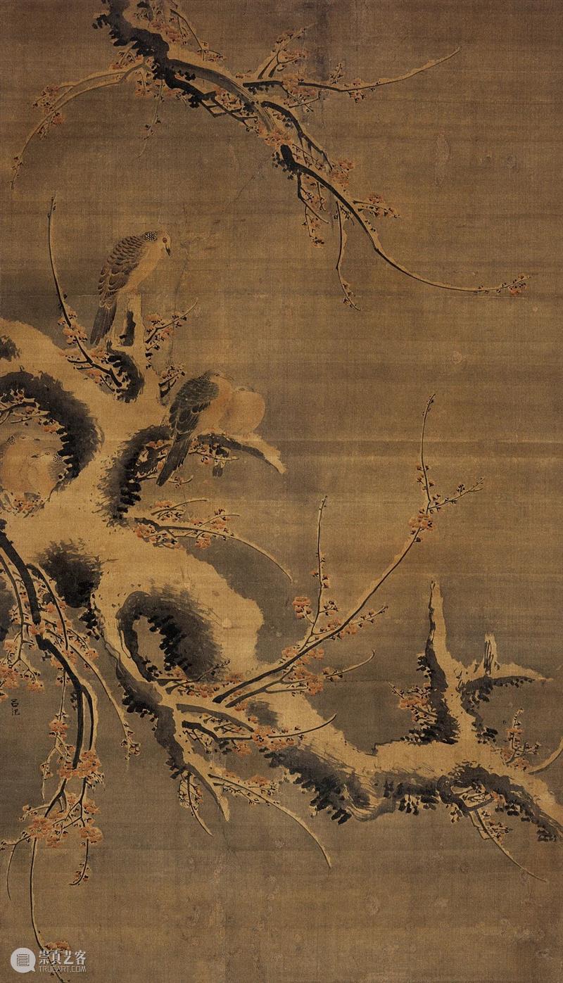 LONG玩艺儿 | 吕纪《红梅斑鸠图》：红梅、积雪和毛茸茸的鸟儿 崇真艺客