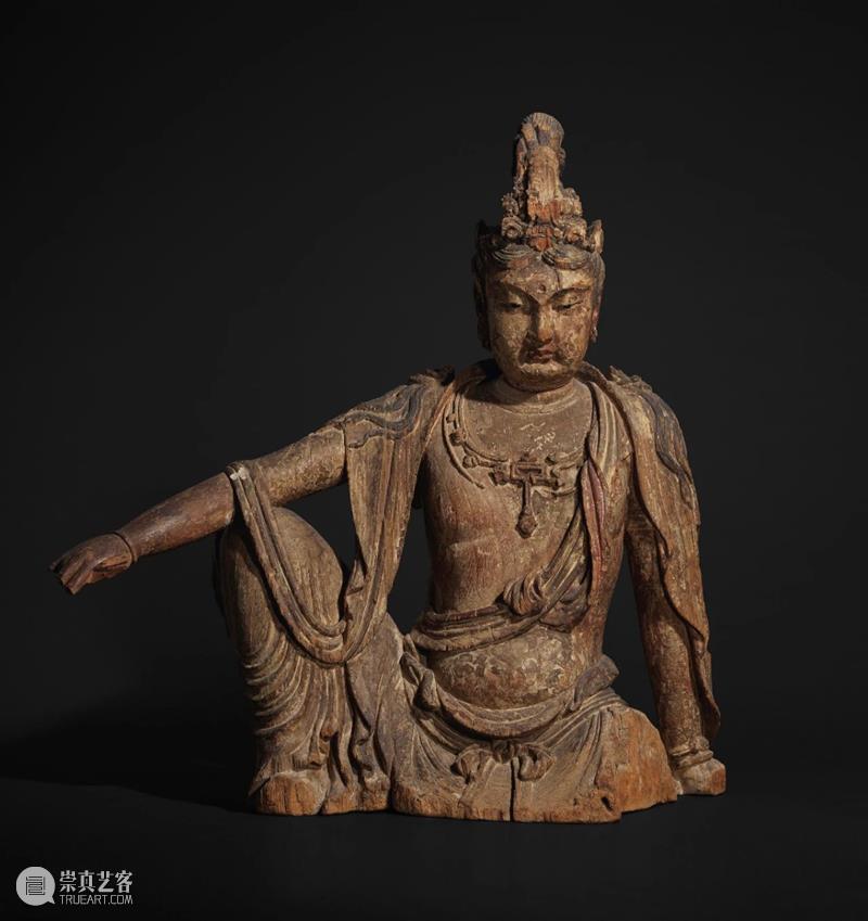 天价成交的造像：金 木雕彩绘水月观音坐像 崇真艺客