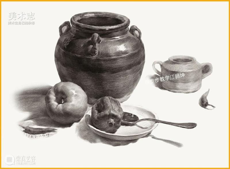 【素描静物】从0-100，你应该想些什么？这样的范画真的应该多看 ！ 崇真艺客